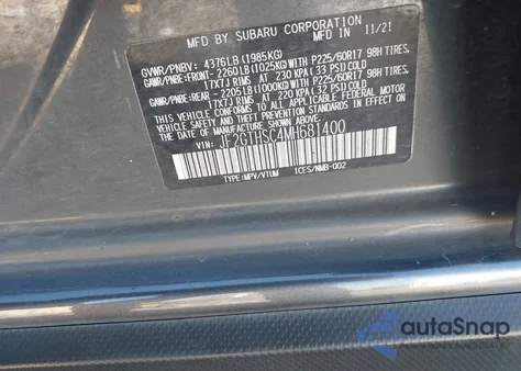 2021 Subaru Crosstrek Sport from USA, damaged, VIN JF2GTHSC4MH681400